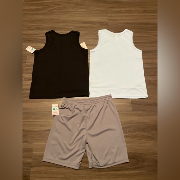 Garanimals Black and Light Blue Tanks with Gray Shorts Kids 3pc Matching Set -5T - Picture 2 of 6
